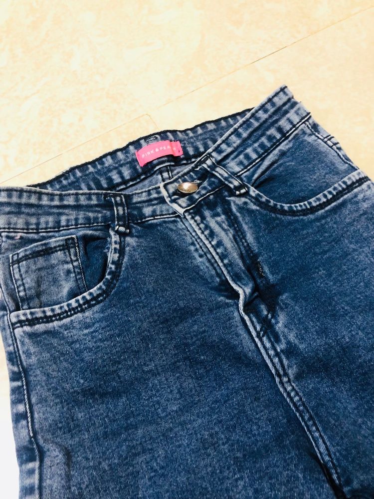 Acid Wash High-Waisted Jeans