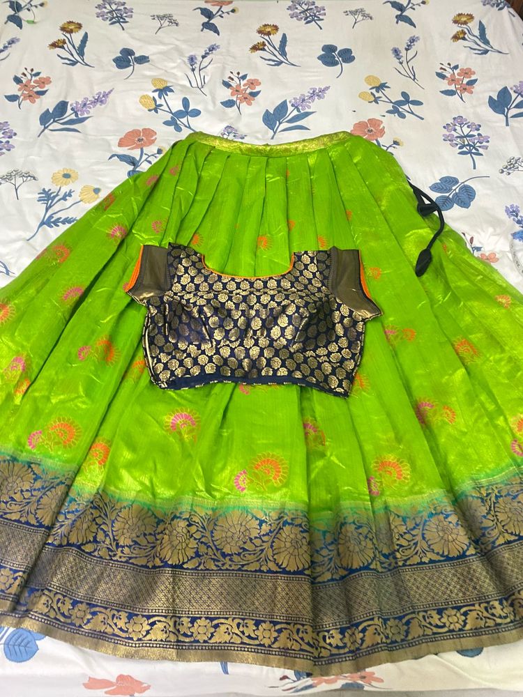 Elegant Green Lehenga &amp; Blouse Set