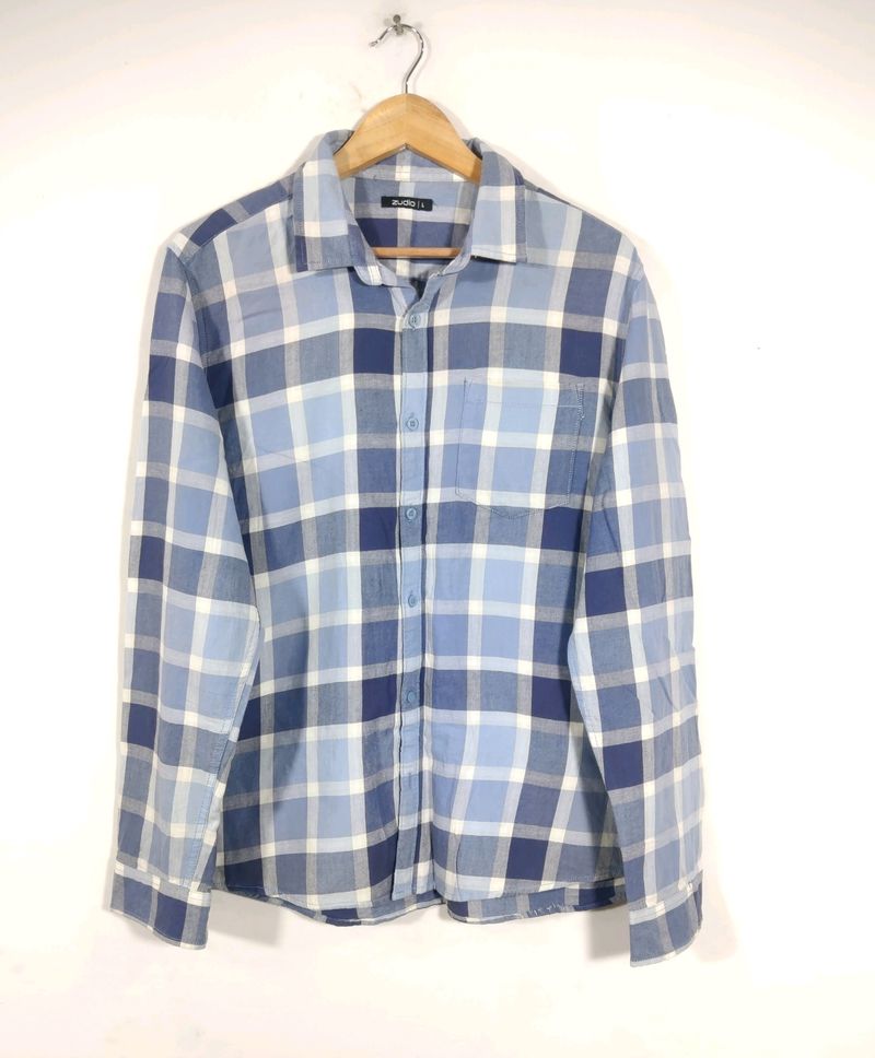 Zudio Blue Checks Slim Fit Shirt (men's)
