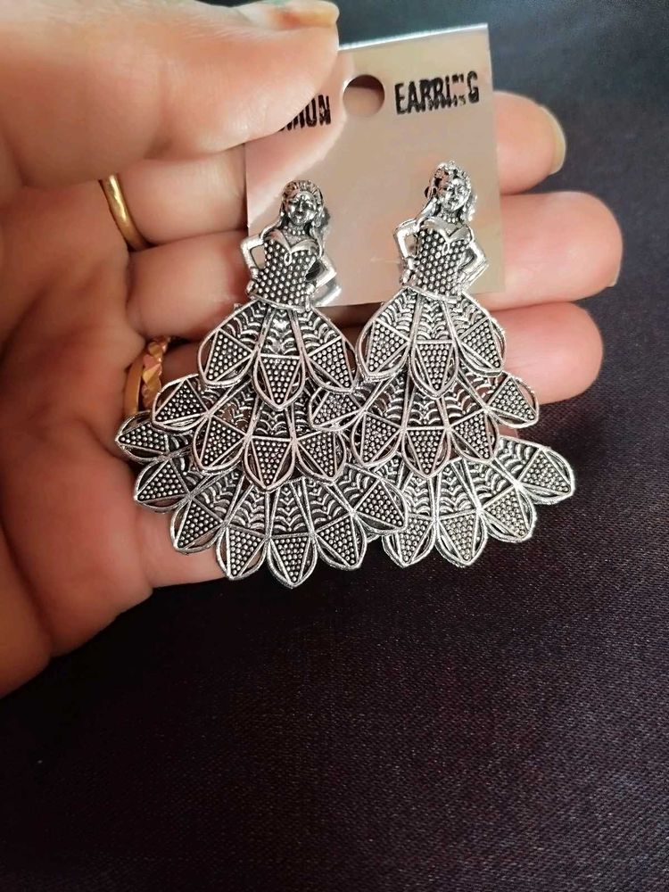 Silver Tone Dress Earrings