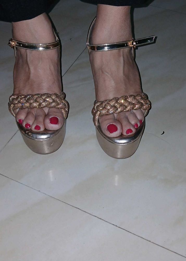 Gold Platform Heels - Size 39