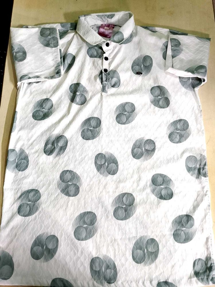 Patterned White Shirt