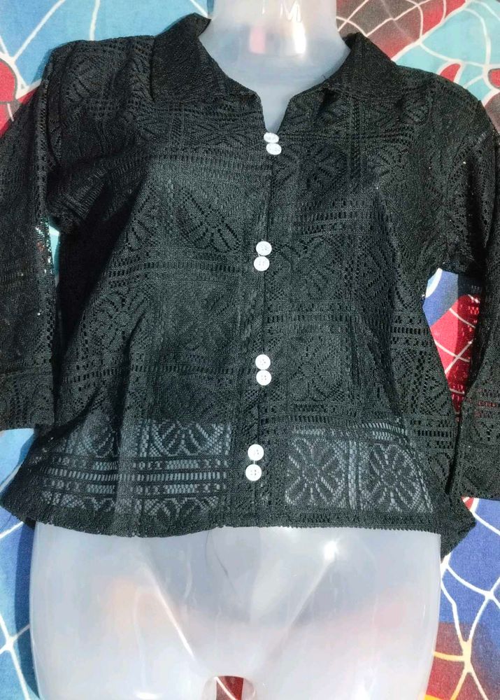 Elegant Black Lace Top