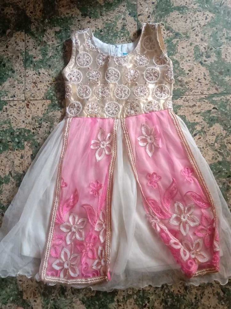 Cute Pink &amp; Gold Girls Dress