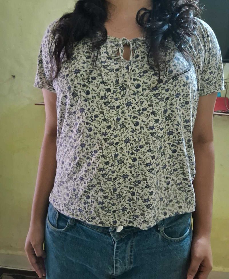 Floral Cotton Top For Summer