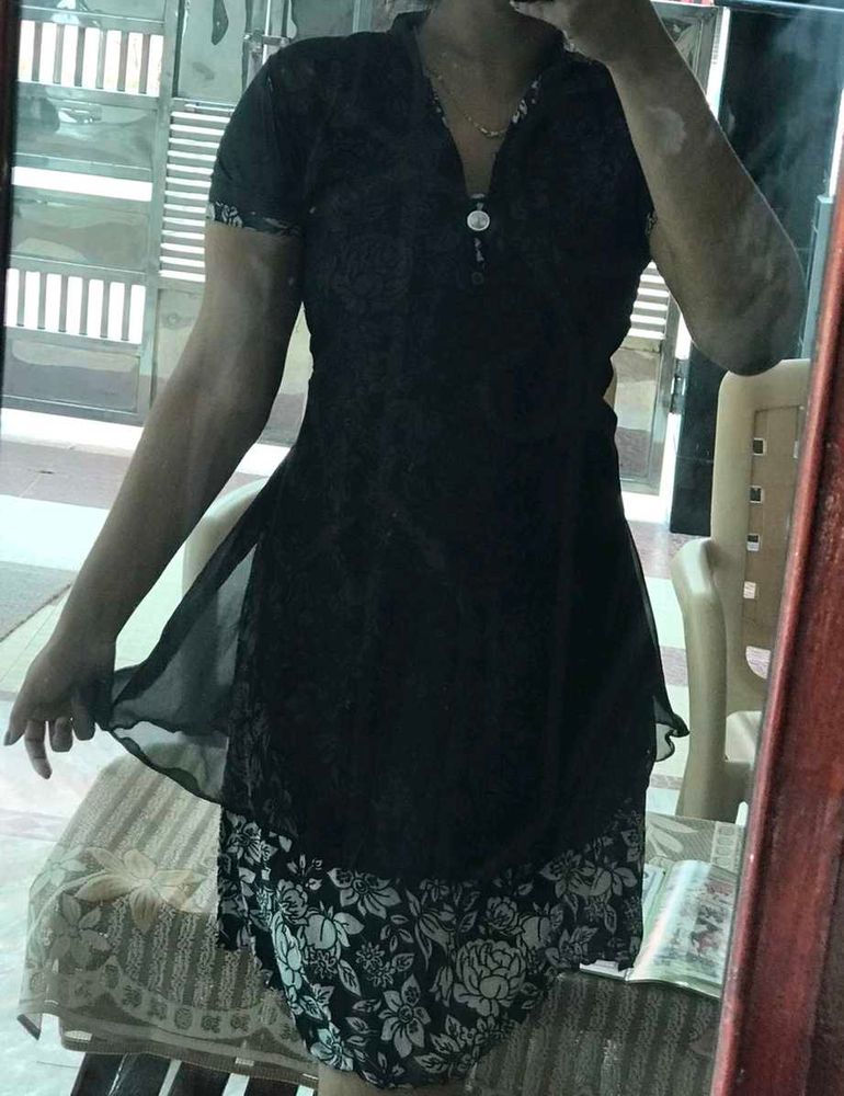 Black Cute Layerd Dress
