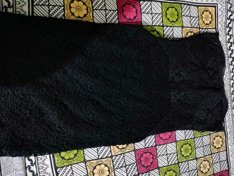 Black Lace Strapless Dress