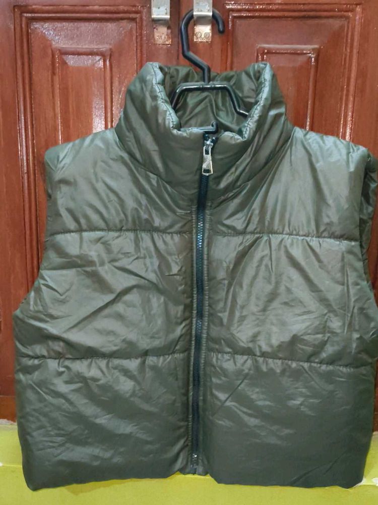 Olive Green Crop Jacket