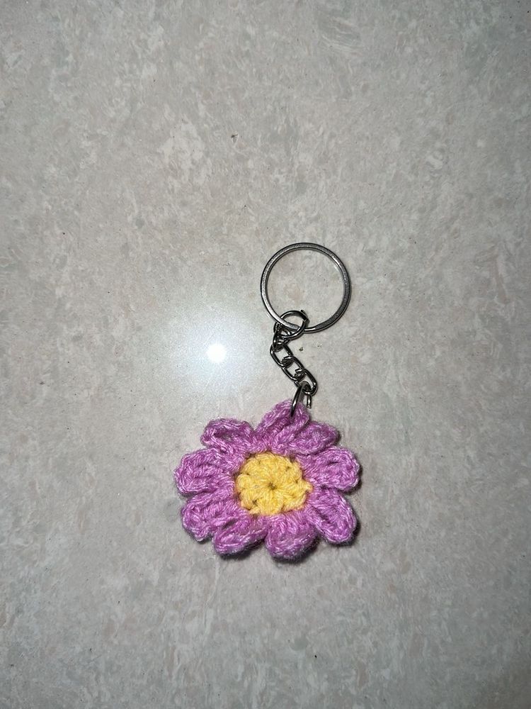 Crochet Flower Keychain