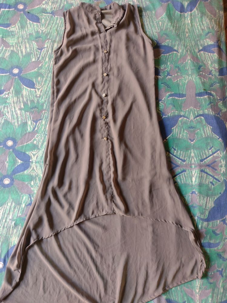 Grey High-low Women's Kurti