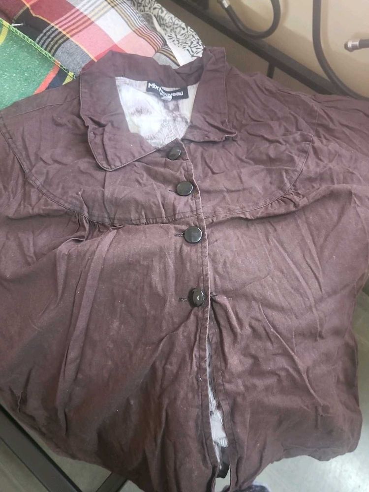 Brown Button-Down Jacket