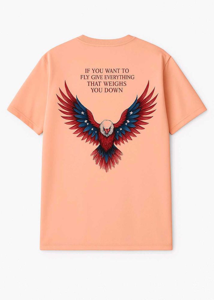 Peach Graphic Eagle Tee