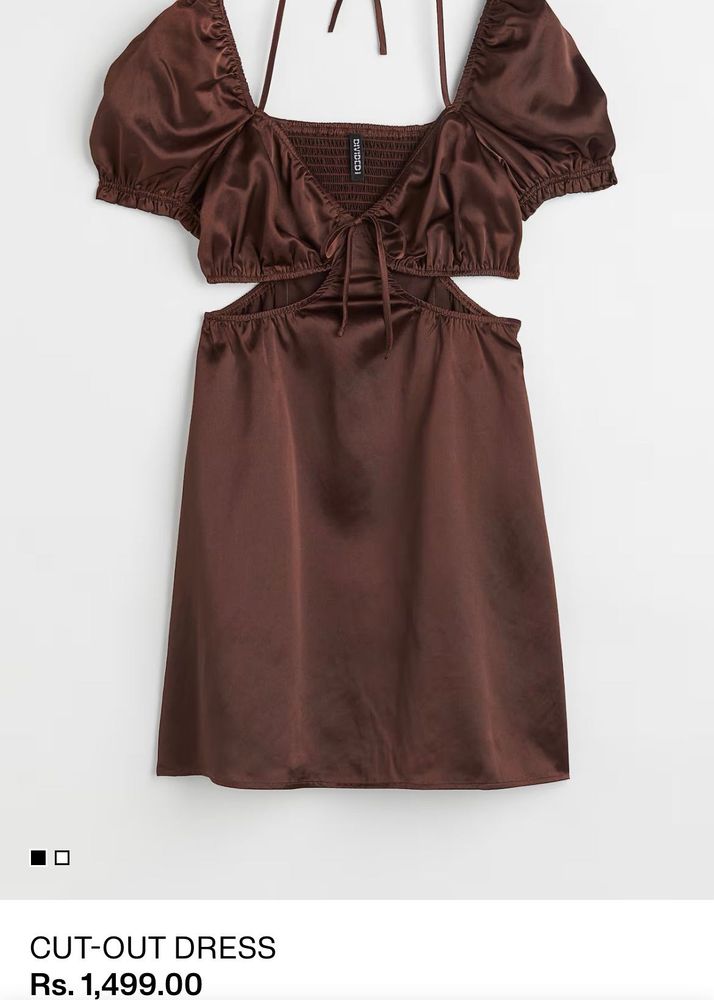 H&amp;M Brown Cutout Mini Dress