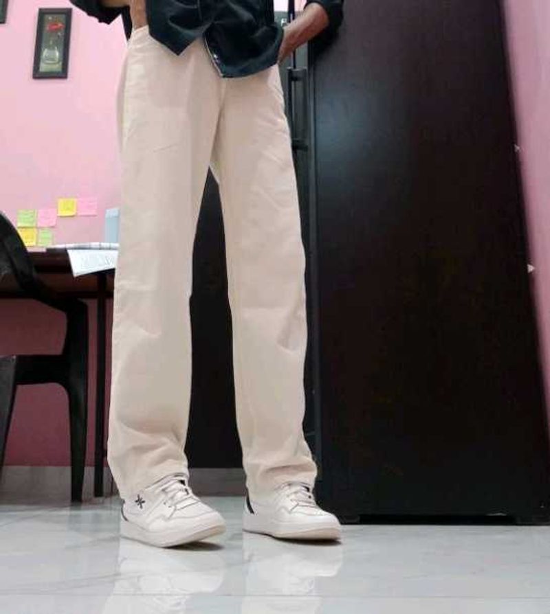 Off White Straight Leg Jeans