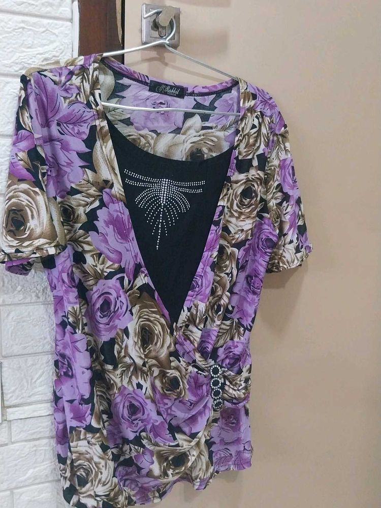 Purple Floral Top