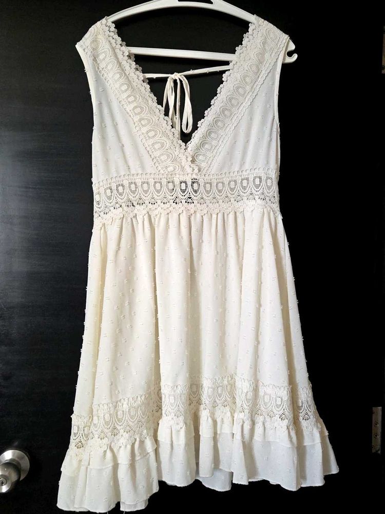 White Lace Mini Dress