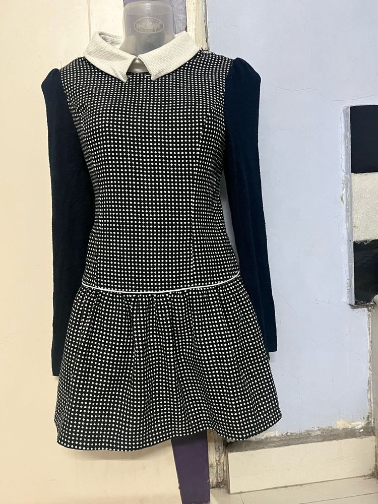 Polka Dot Korean Drop Waist Dress