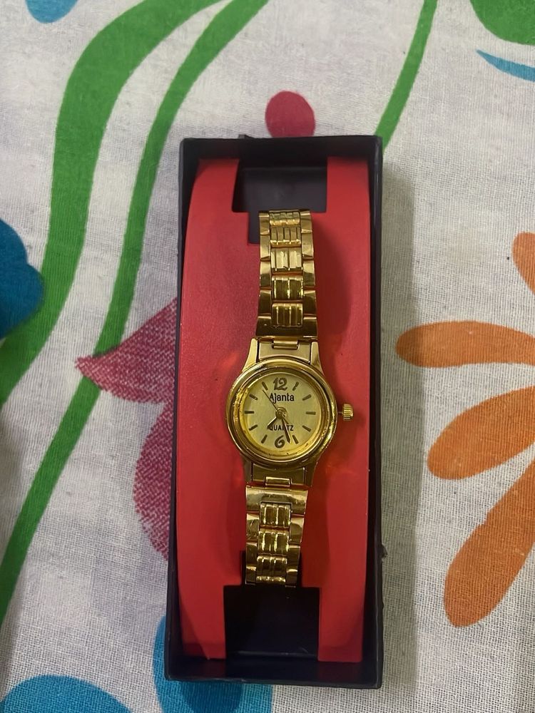 Vintage Ajantha Quartz Gold-Tone Watch