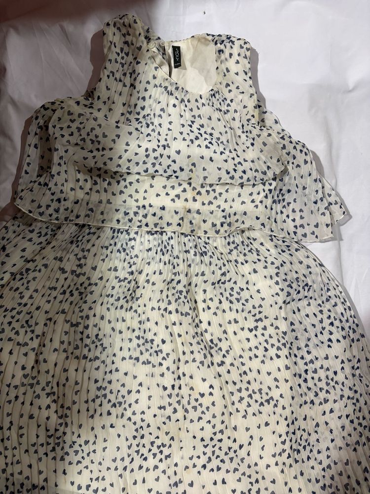 Heart Print Chiffon Dress