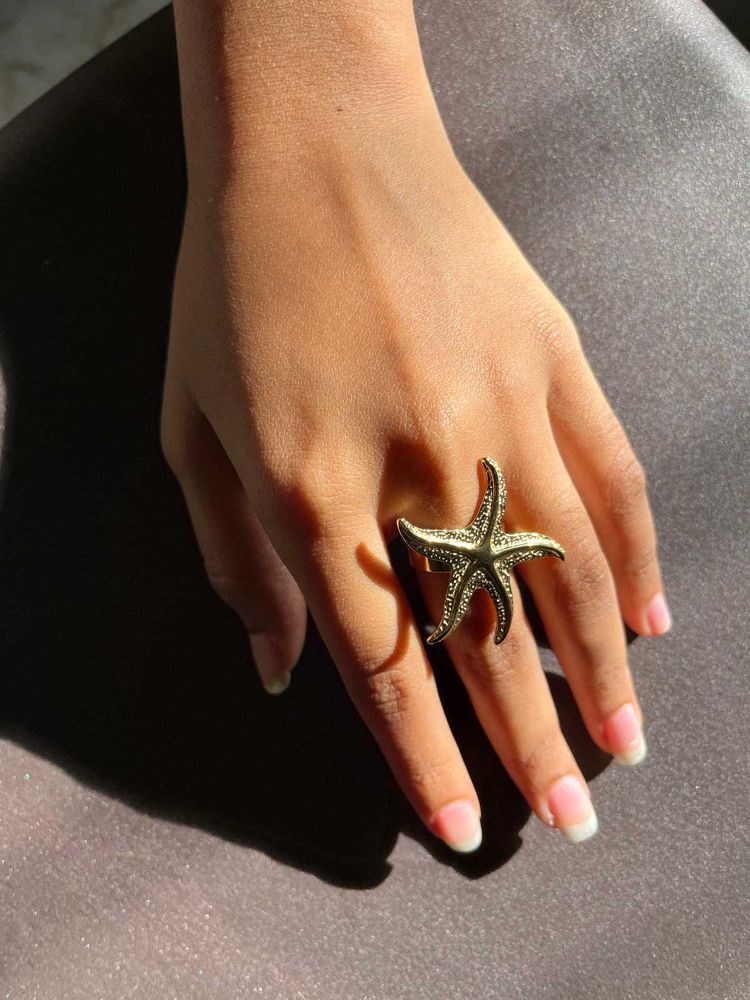 Gold Plated Starfish Ring