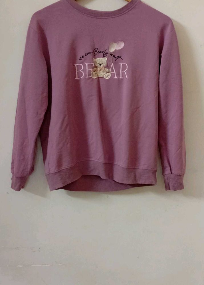 Cute Mauve Teddy Bear Sweatshirt🧸