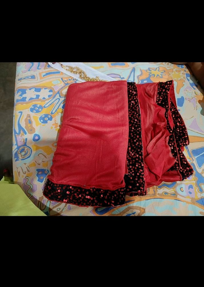 Lycra Saree With Sequence Border