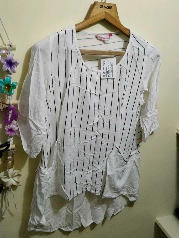 Striped High-Low Tunic Top