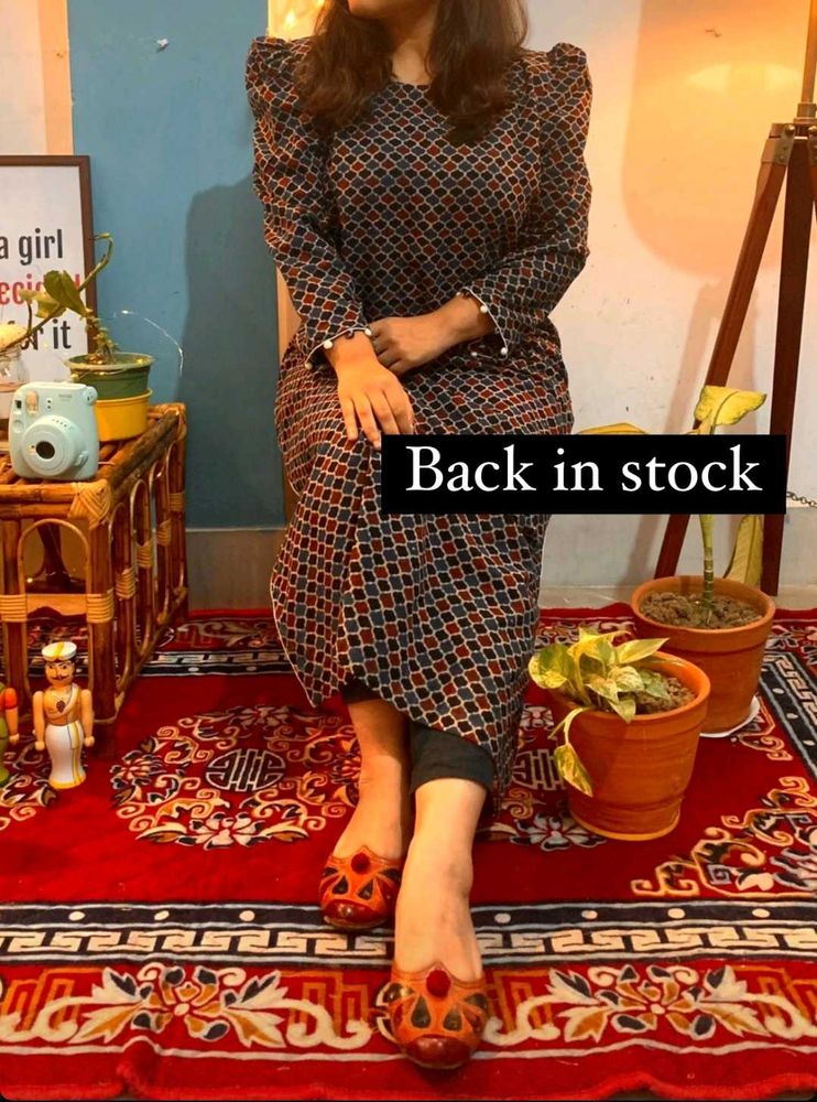 Pure Ajrakh cotton kurti