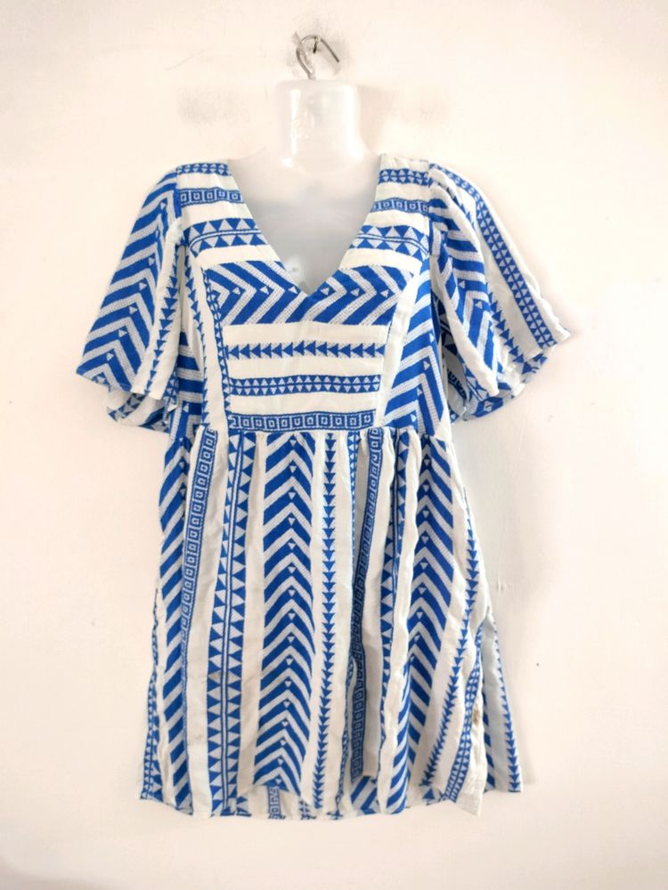 White and Blue Tunic Top (Women&#39;s)