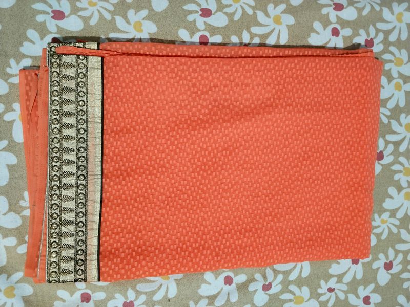 Orange Saree With Blouse