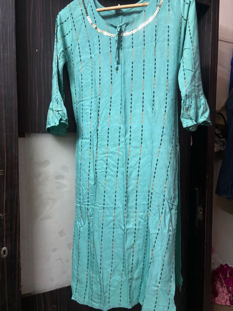 Aqua Embellished Kurti