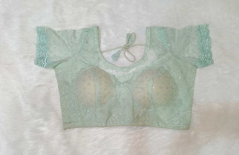 Mint Green Embroidered Blouse