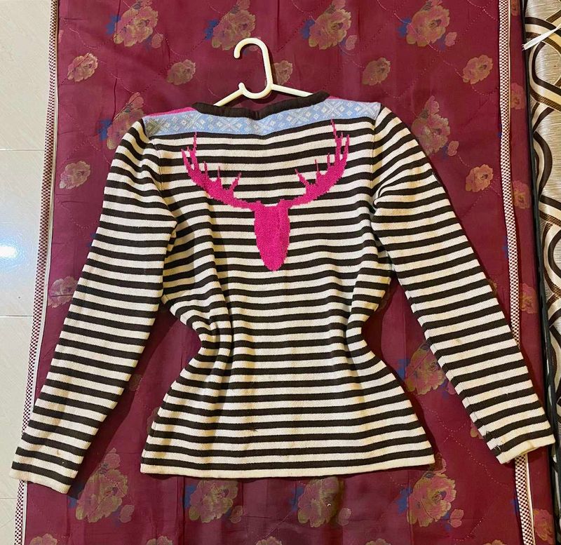 Striped Deer Sweater