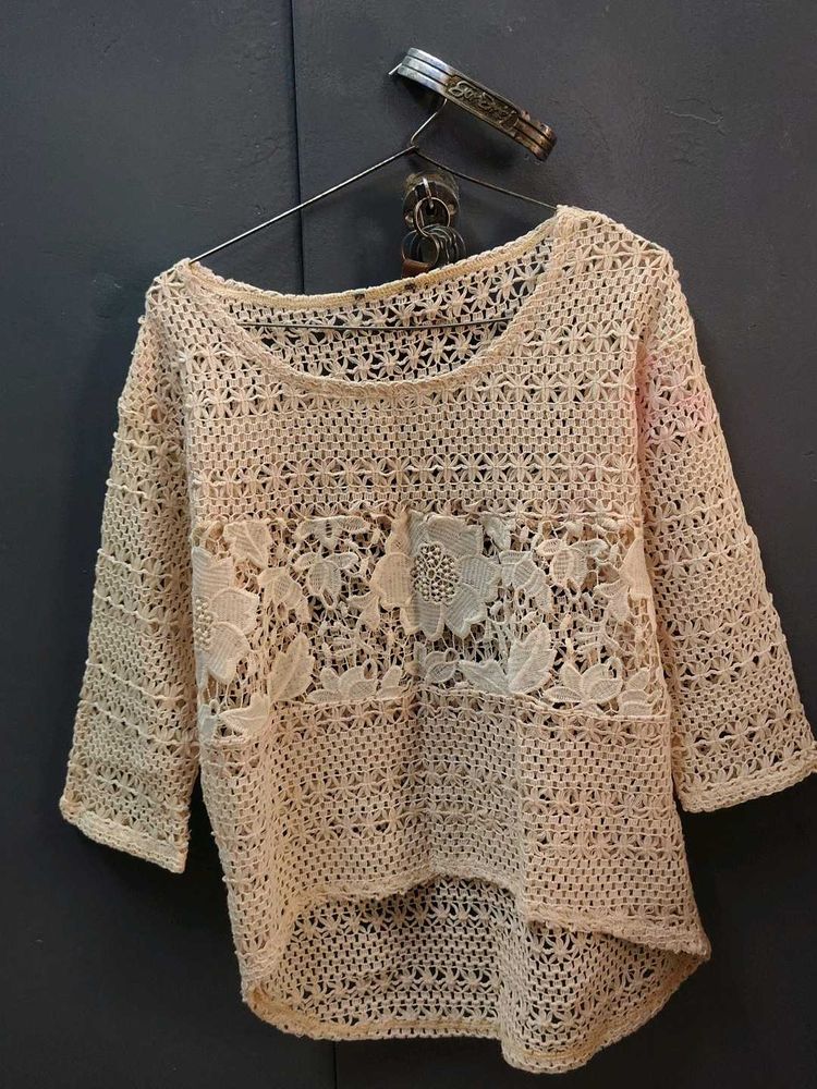 Crochet Floral Detail Top