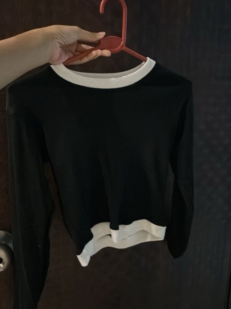 Thrifted Cute Black Top