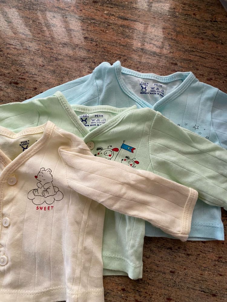 Pink Rabbit Petit Baby Shirts - Set of 3