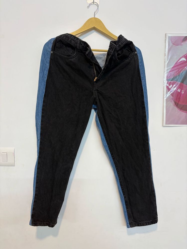 Two-Tone Denim Jeans
