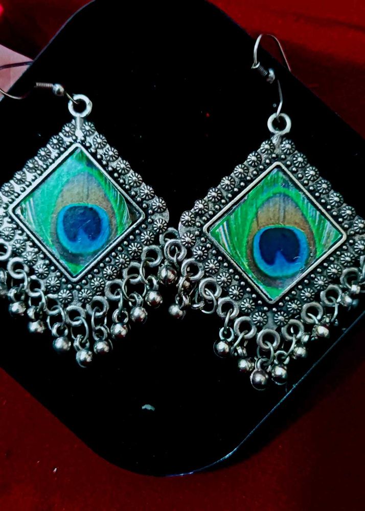 Peacock Feather Earrings