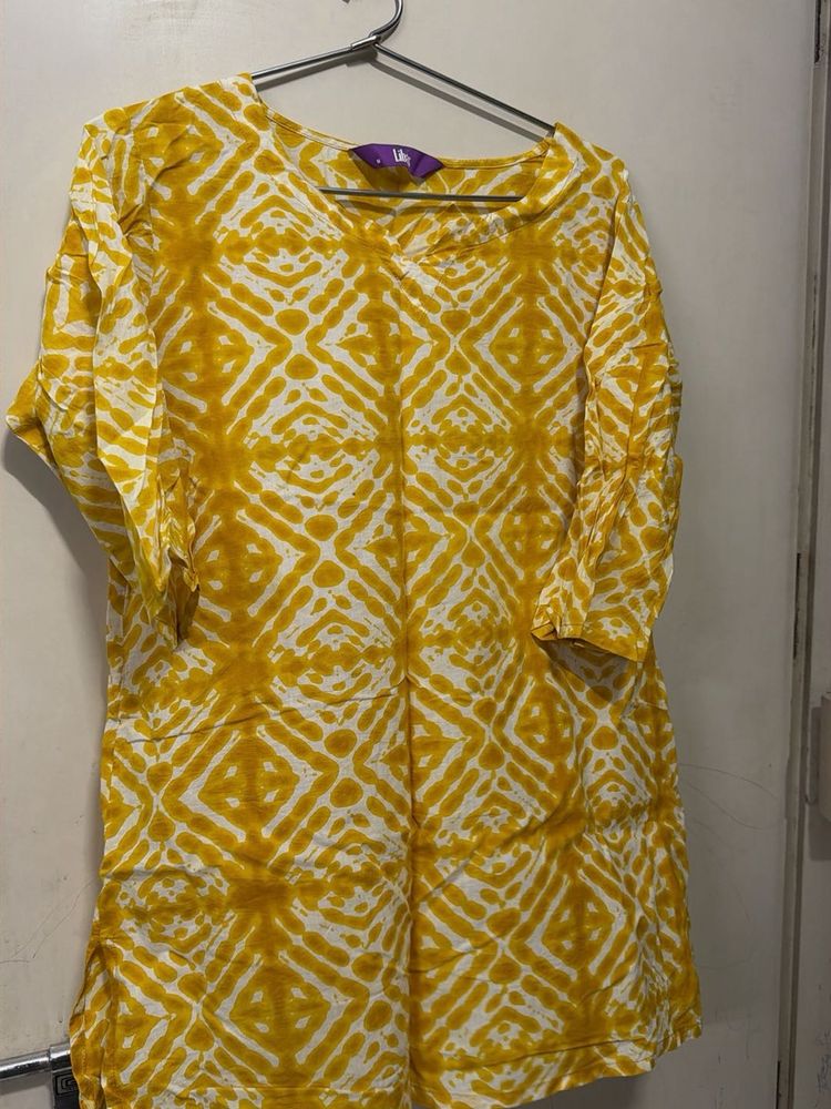 Yellow &amp; White Printed Co Ord set