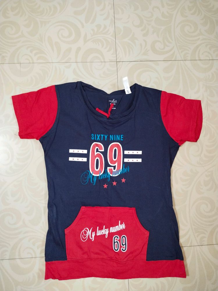 Red &amp; Blue Cotton Tshirt