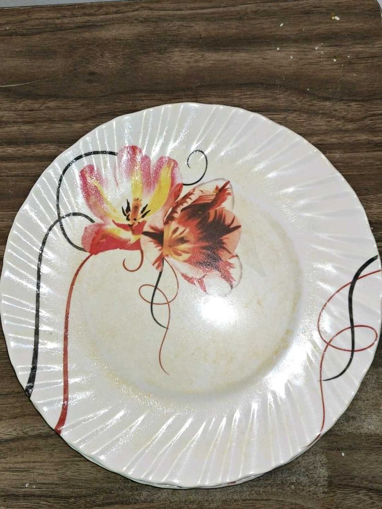 Floral plastic Plates (set of 3)