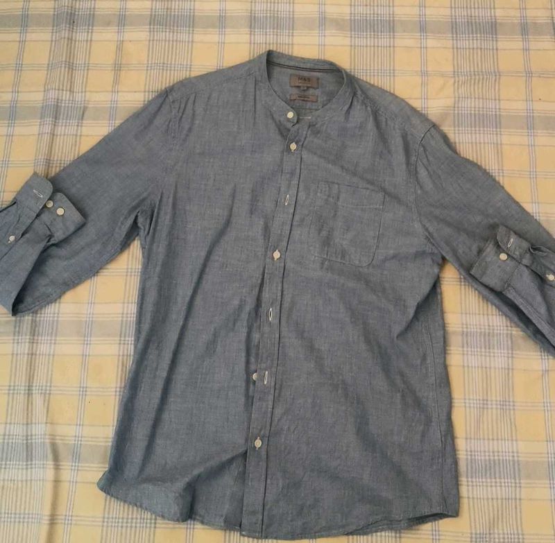 Men's Casual Blue Shirt