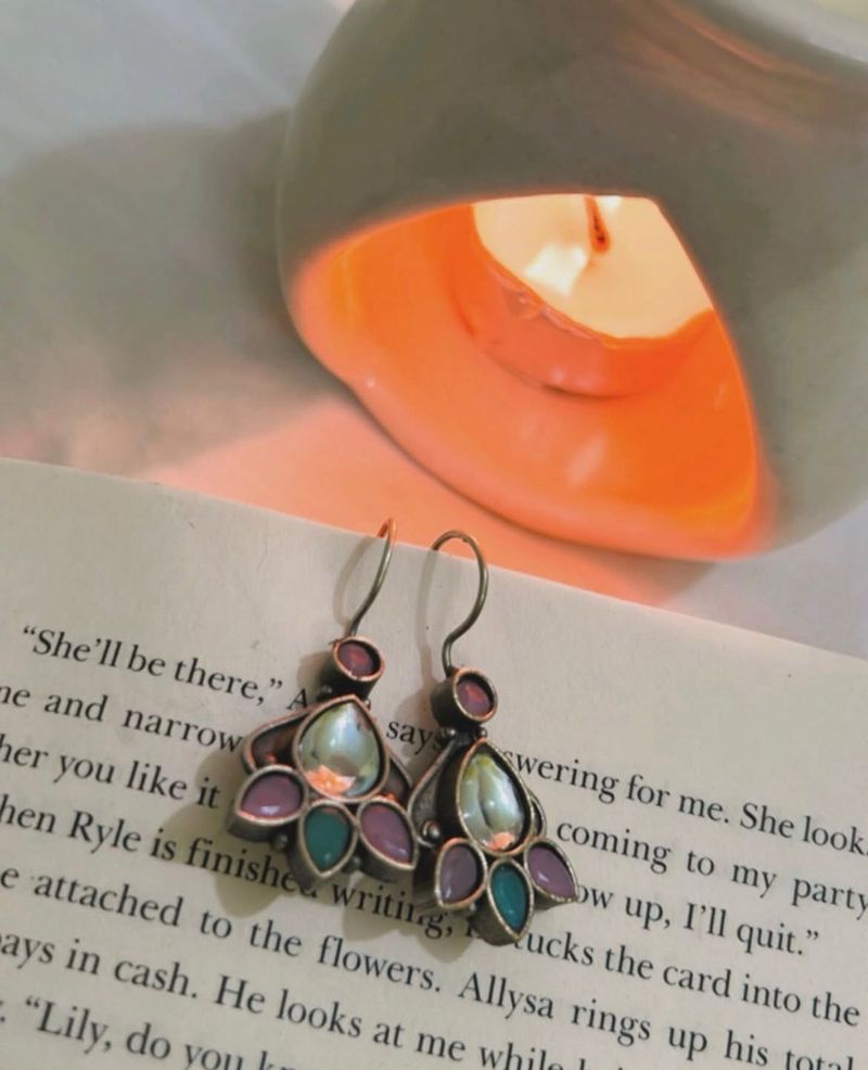 Oxidised Colourful Earrings