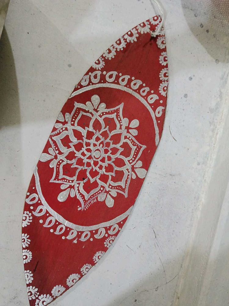 Hand-Painted Leaf Decor on wood