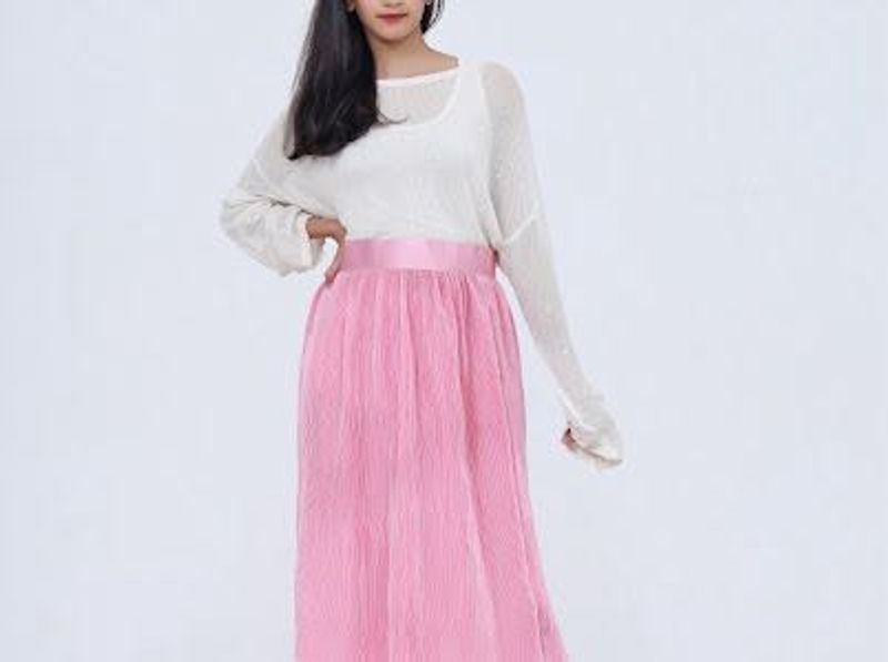 Pink Flared Skirt