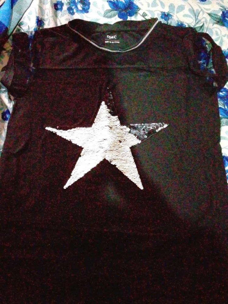 Dye C Star Sequin Top