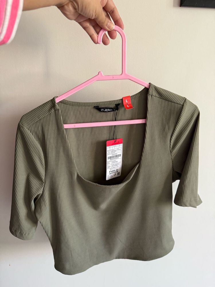 Olive Green Crop Top - Studiofit