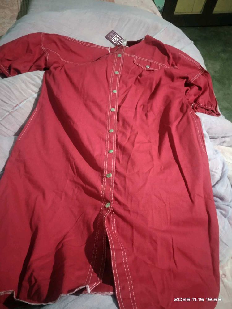 Red Shirt Dress (size XXL)