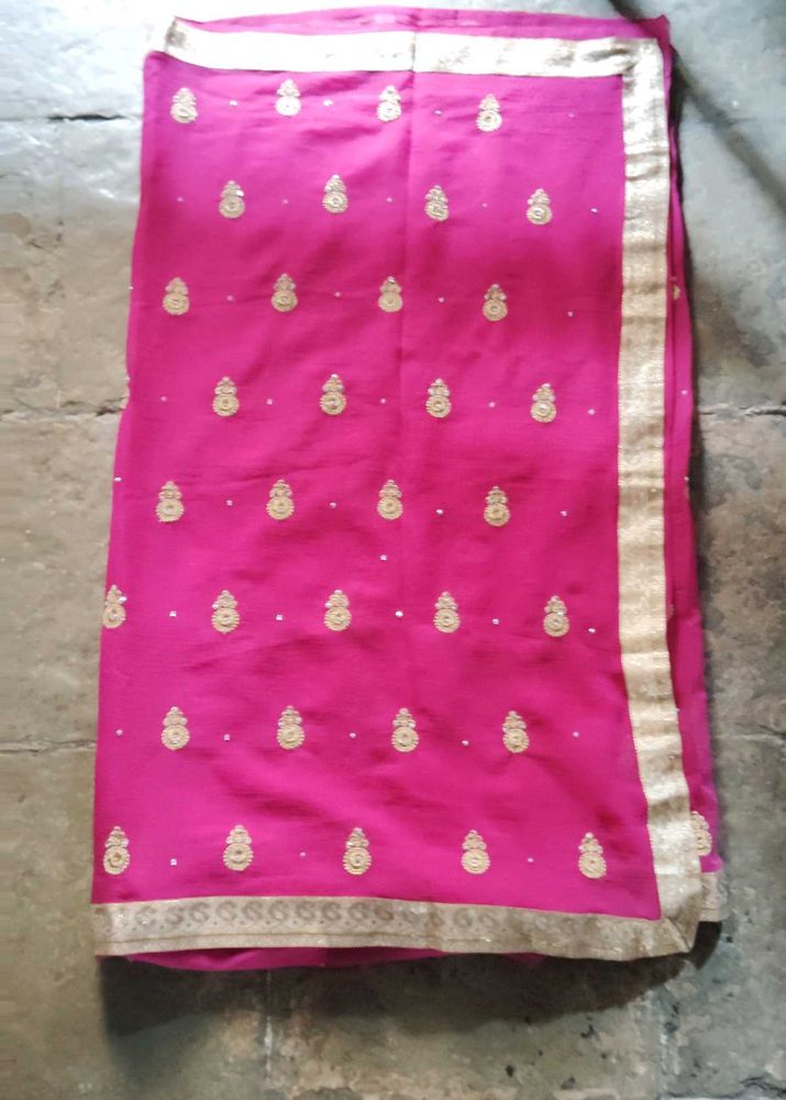 Magenta Embroidery Ethnic Saree