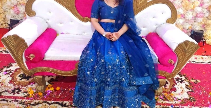 Royal Blue Embroidered Lehenga Choli
